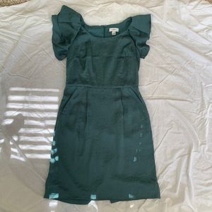Deep teal flutter sleeve loft dress size 4